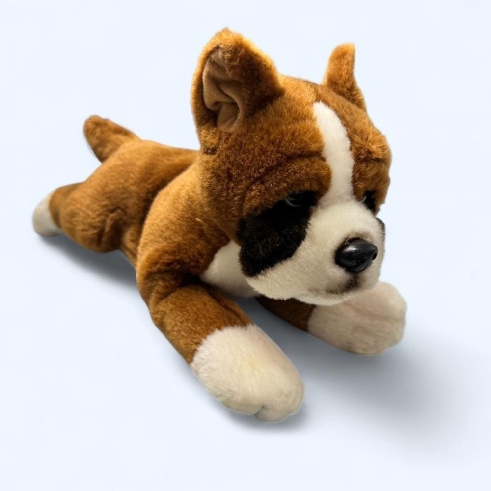 Ganz Boxer Dog Plush Stuffed Animal Brown White Puppy Toy 15in Vintage Nostalgic